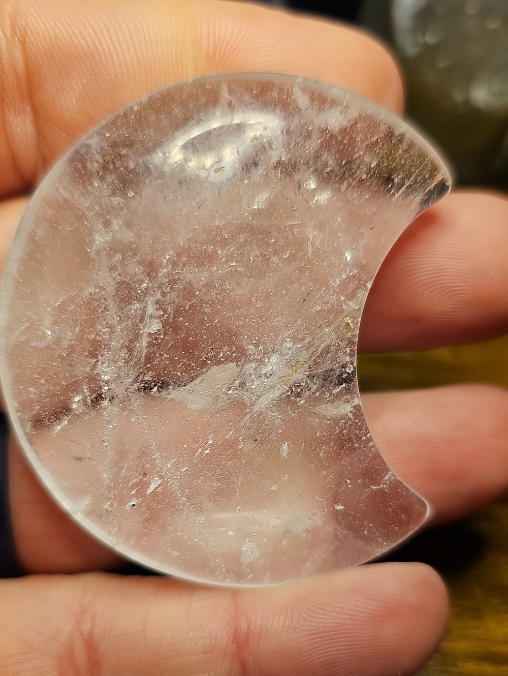 Bundle item: Clear Quartz Crescent Moon Palm Stone